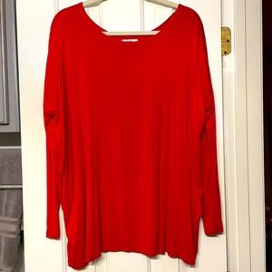 Long-sleeved Piko shirt - red